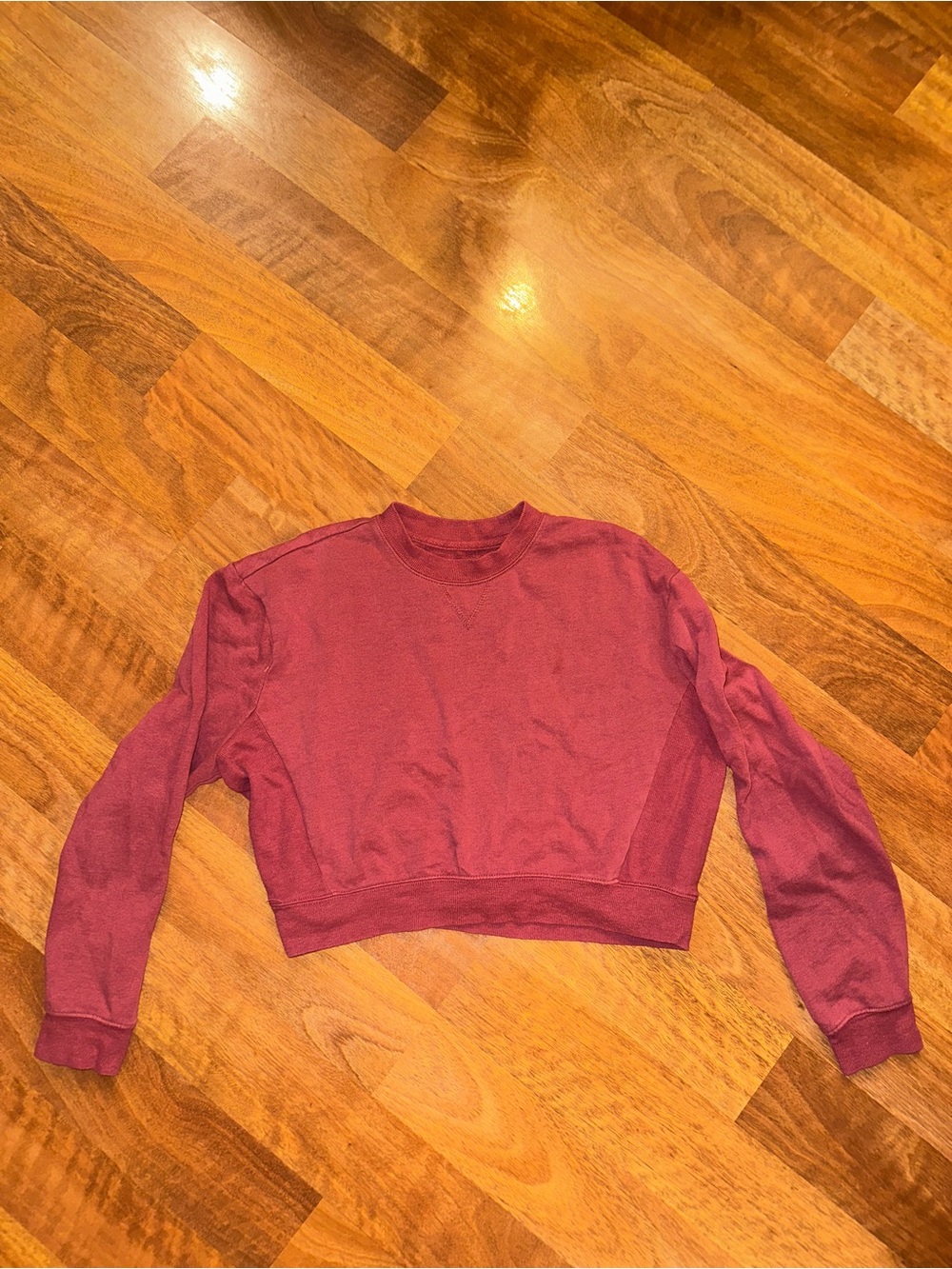 LA Hearts Burgundy Cropped Crewneck